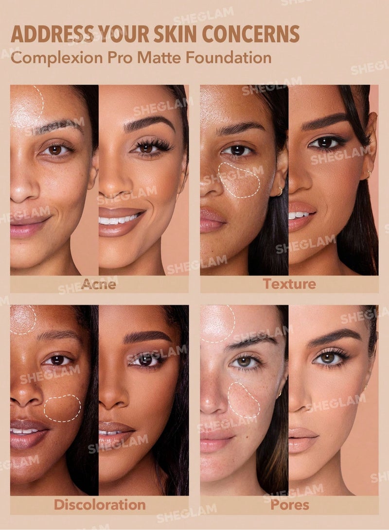 SHEGLAM Complexion Pro Long Lasting Breathable Matte Foundation Chestnut - Image 3