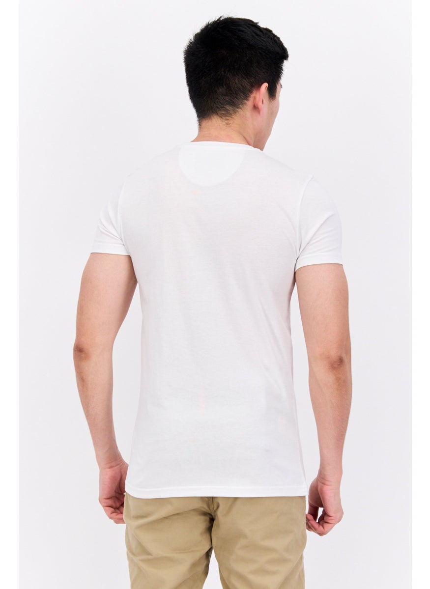 Canadian Peak - Men Crew Neck Short Sleeves Brand Logo T-Shirt, White - Image 1