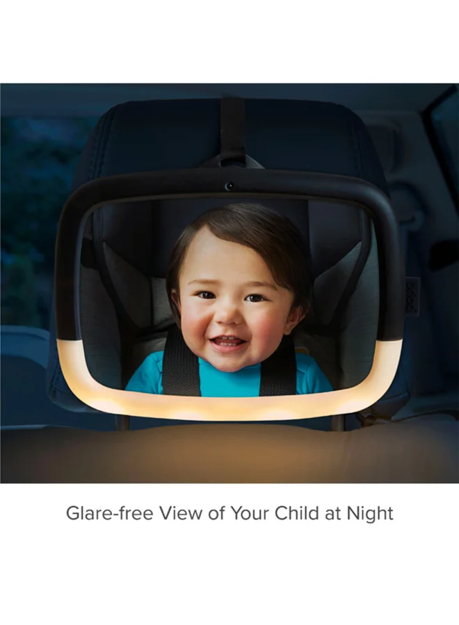 Munchkin Night Light Baby In Sight Pivot Car Mirror Crash D and Shatter Resistant Black