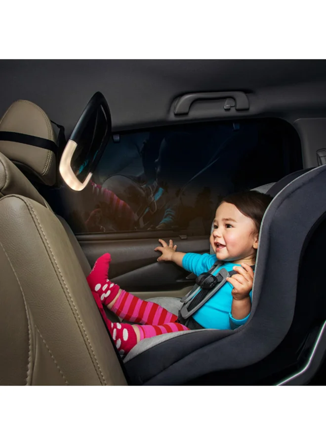 Munchkin Night Light Baby In Sight Pivot Car Mirror Crash D and Shatter Resistant Black