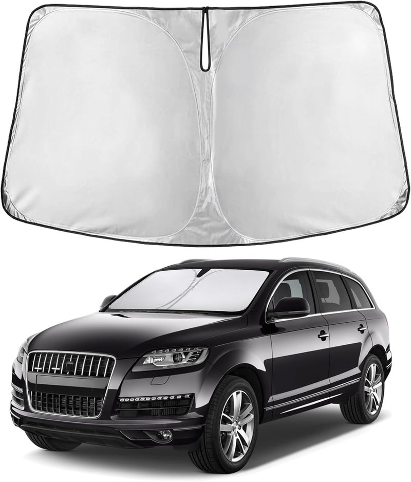 EcoNour Windshield Sun Shade Compatible for Audi Q7 2007-2015 Front Window Sunshade Foldable Sun Visor UV & Heat Blocking Protection - Image 1