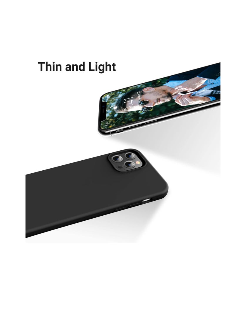 Silicone Case Compatible with iPhone 11 Pro Max (6.5 Inch) Slim Full Body Protective Phone Case with Soft Anti-Scratch Microfiber Lining (Black) - Image 2