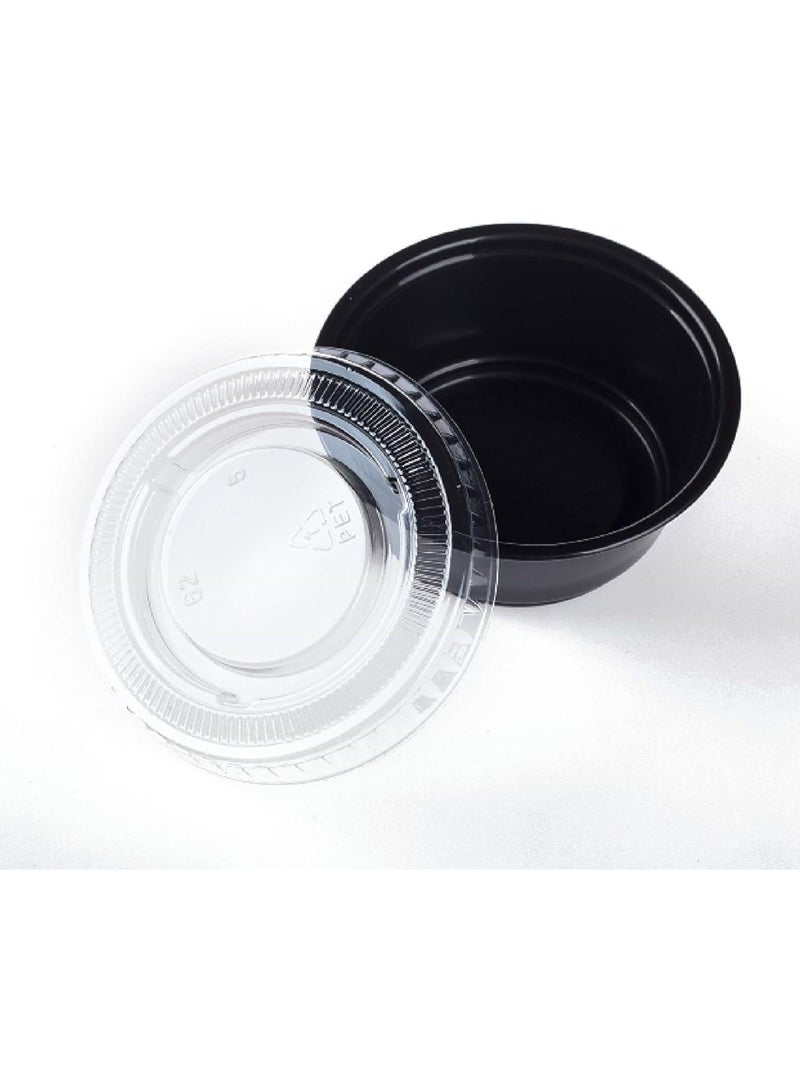 Plastic Sauce Containers with Lids, 60ml, Black, 100 Pcs for Food Storage - Image 3