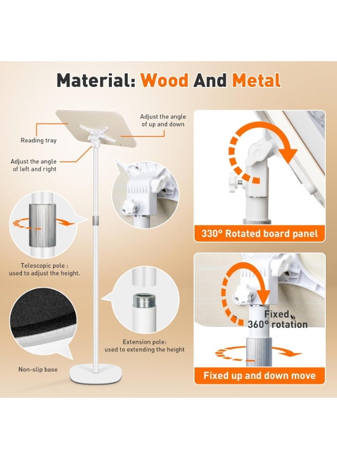 حامل مصحف مسلم مقاس 170 سم، حامل كتاب صلاة للصلاة والعبادة والقراءة، حامل كتب أرضي، حامل خشبي قابل للتعديل للقرآن والكتاب - حامل محمول - Image 4