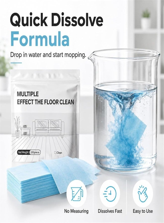 LEDeng Multi-Surface Floor Cleaner Tablet, 100 Piece Upgraded Floor Cleaning Solution Tablets, for Hardwood, Tile, Laminate & More（Blue） - Image 4