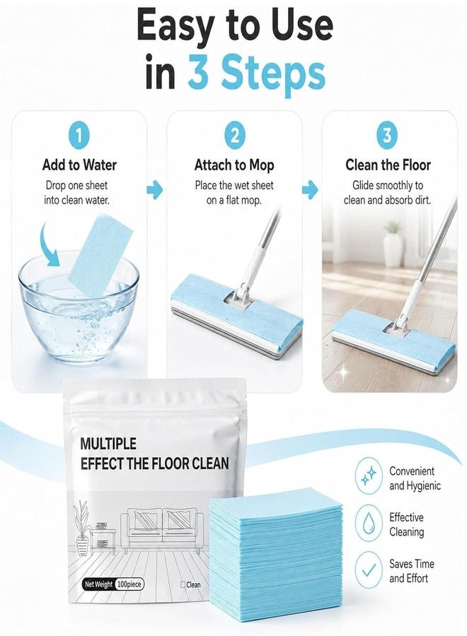 LEDeng Multi-Surface Floor Cleaner Tablet, 100 Piece Upgraded Floor Cleaning Solution Tablets, for Hardwood, Tile, Laminate & More（Blue） - Image 5