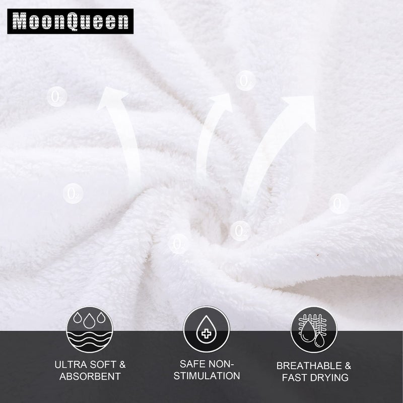 MOONQUEEN MOONQUEEN Ultra Soft Premium Washcloths Set - 12 x 12 inches - 72 Pack - Quick Drying - Highly Absorbent Coral Velvet Bathroom Wash Clothes (White)  - Image 2