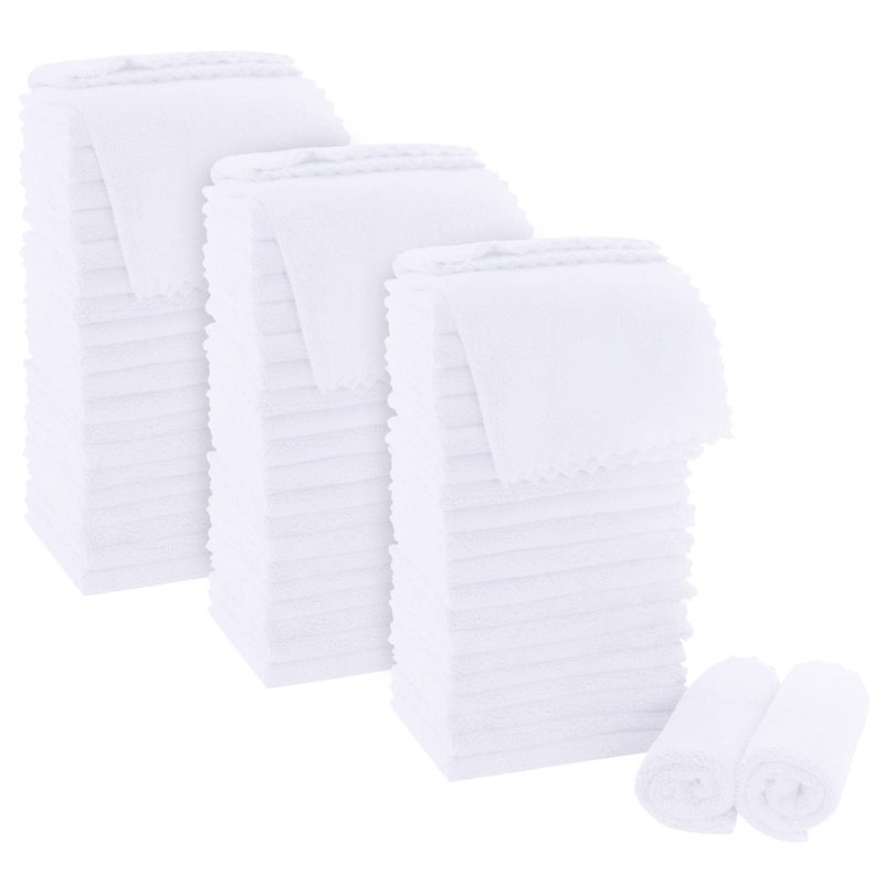 MOONQUEEN MOONQUEEN Ultra Soft Premium Washcloths Set - 12 x 12 inches - 72 Pack - Quick Drying - Highly Absorbent Coral Velvet Bathroom Wash Clothes (White)  - Image 1
