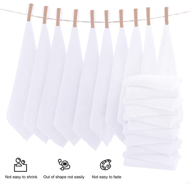 MOONQUEEN MOONQUEEN Ultra Soft Premium Washcloths Set - 12 x 12 inches - 72 Pack - Quick Drying - Highly Absorbent Coral Velvet Bathroom Wash Clothes (White)  - Image 3