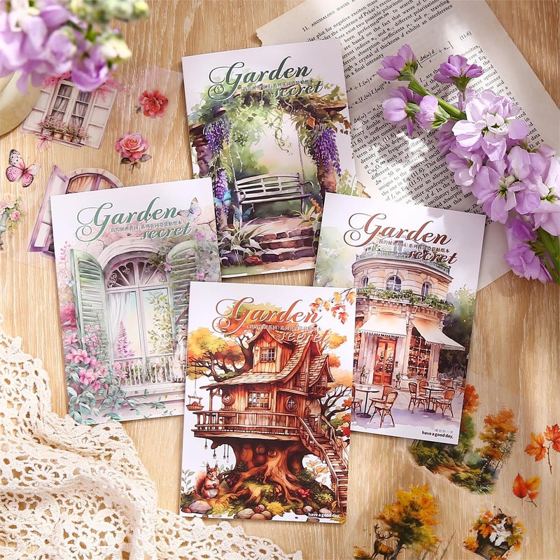 Alideco 20pcs Vintage Scrapbook Stickers Set Flower Butterfly Flower Window Sticker Book for Adults Sticker journaling Stickers for Scrapbooking(huayuanfangzi) - Image 3
