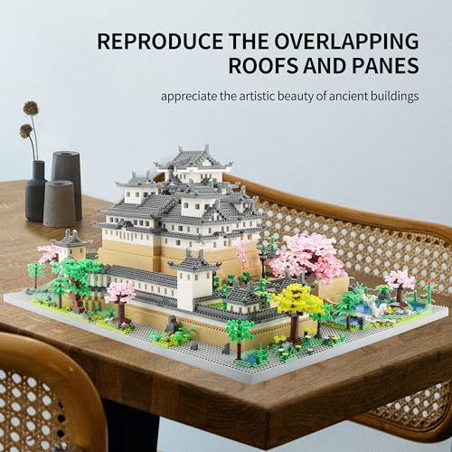 JXRLMB Japanese Micro Building Blocks Sets for Adults 10080 PCS Japan Himeji Castle with Cherry Blossoms Model Kit Big Architecture Landmarks Collection Kit - Image 5