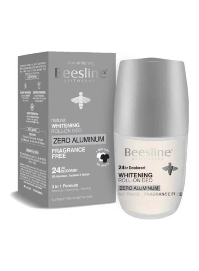 Beesline Mens Whitening Roll-On Deo Zero Aluminum Fragrance Free Grey 70ml - Image 1
