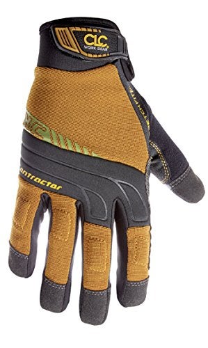 Custom Leathercraft قفازات العمل المرنة من Custom Leathercraft160X Contractor XtraCoverage، حجم كبير، أسود، بني - Image 4