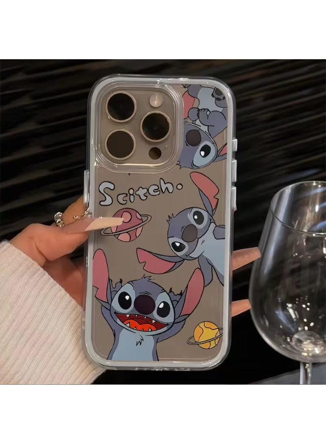 Temu Durable clear phone case with a cute stitch design, compatible with iPhone 14 Pro Max, shockproof and scratch-resistant.
