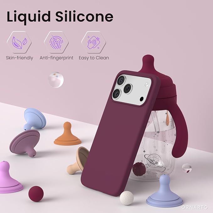 Unipha حافظة سيليكون باللون العنابي لـ iPhone 17 Pro - Image 3