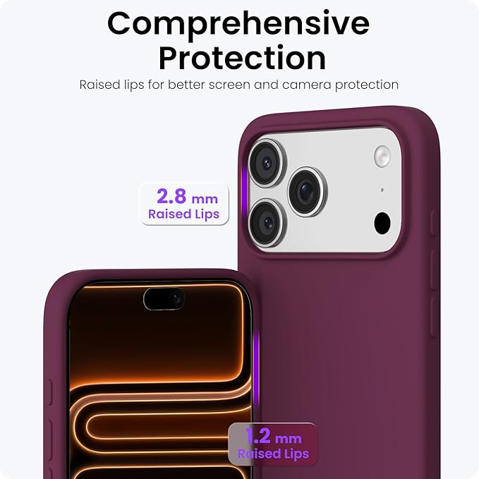 Unipha حافظة سيليكون باللون العنابي لـ iPhone 17 Pro - Image 4