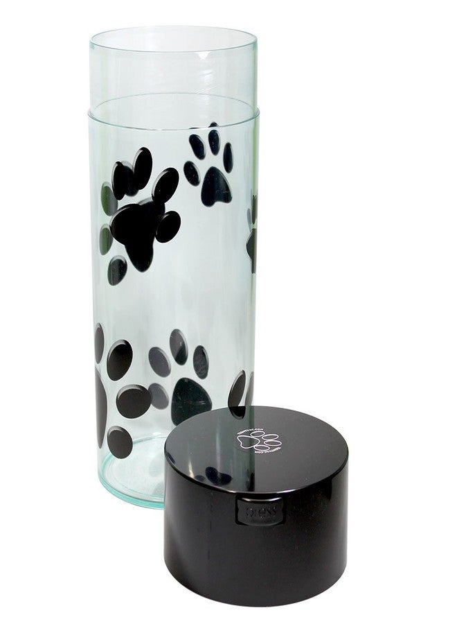 TIGHTPAC Pawvac 5 to 24 Ounce Vacuum Sealed Pet Food Storage Container; Black Cap & Clear Body/Black Paws - Image 2