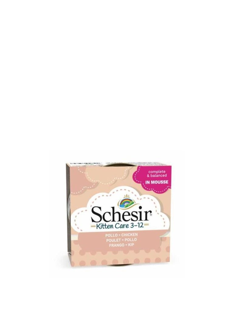 Schesir Kitten Can Mousse 3-12 Chicken Wet Food 85g