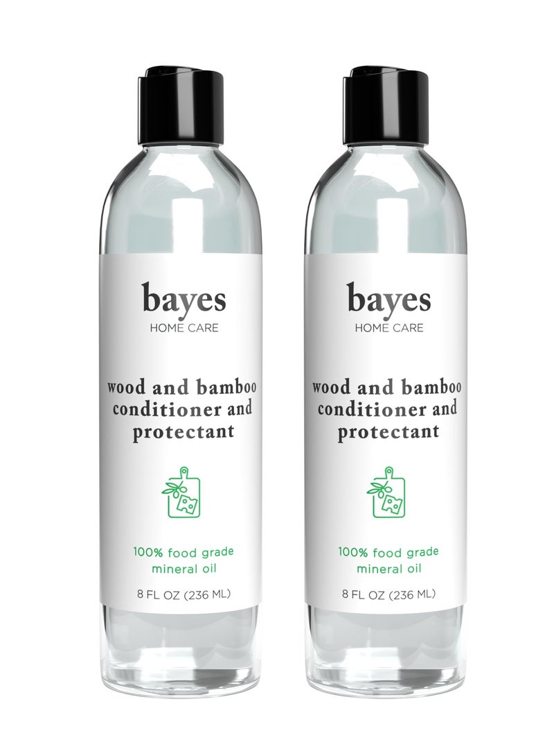 Bayes Food Grade Mineral Oil for Cutting Board Mineral Oil Food Grade for Bamboo Teak Wood Conditioner and Protectant Cutting Board Oil Food Grade Formula Wood Oil for Cutting Board 8 oz