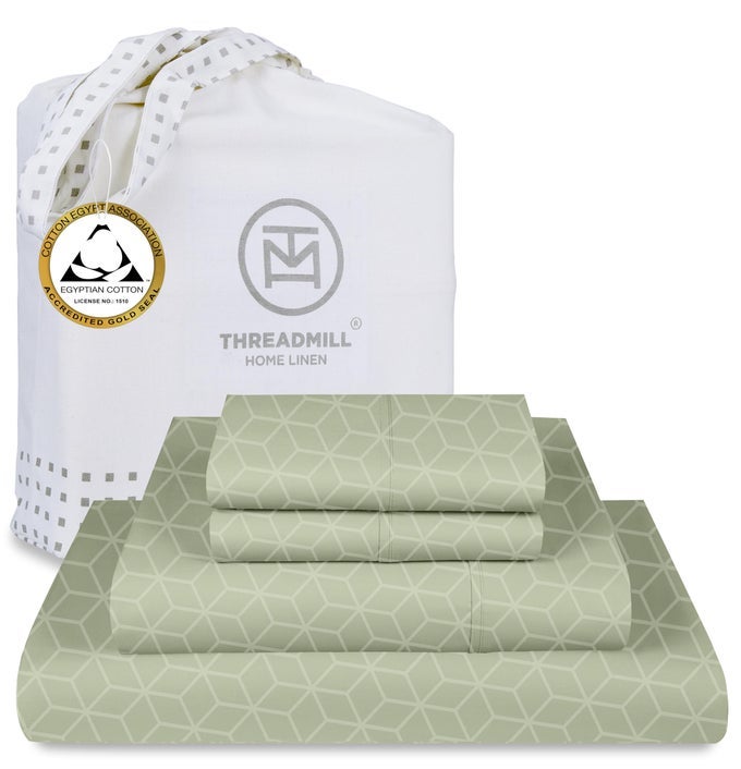EGYPTIAN COTTON SHEETS FOR KING SIZE BED 100 CERTIFIED EGYPTIAN COTTON KING BED SHEETS SET SNUG FIT ELASTIC DEEP POCKET KING SHEETS SOFT BREATHABLE DAMASK JACQUARD SAGE GREEN