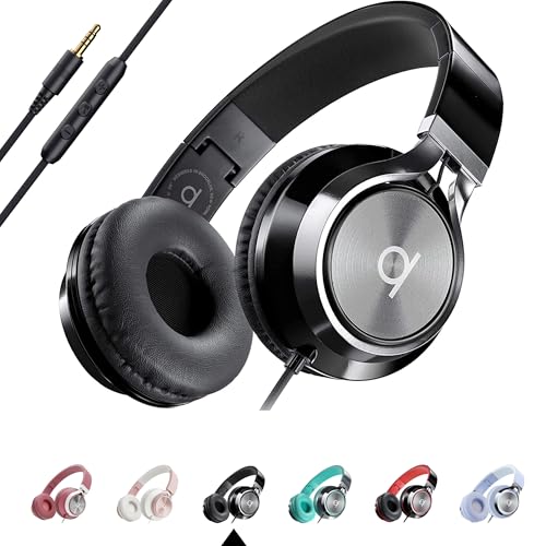 ARTIX CL750 Wired Headphones with Mic & Volume Control — Noise Isolating On-Ear Headphones for Computer and Laptop Wired, Plug in Corded Headphone Over Ear with Wire (Foldable, Aux Jack 3.5mm) - Image 1