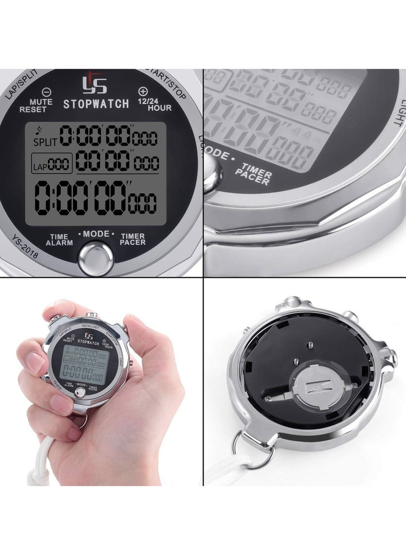 يس ساعة توقيت معدنية - مؤقت رقمي مقاوم للمطر للاستخدام اليومي والمباريات الرياضية والتدريب والحكام - Image 4