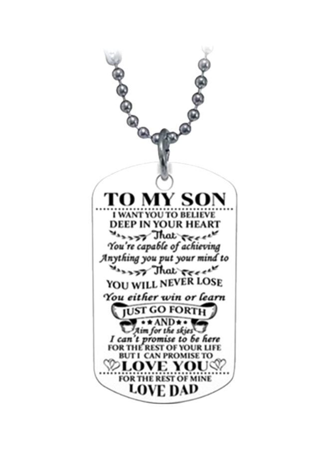 اليشمك Carving Letters Father-To-Son Pendant Necklace