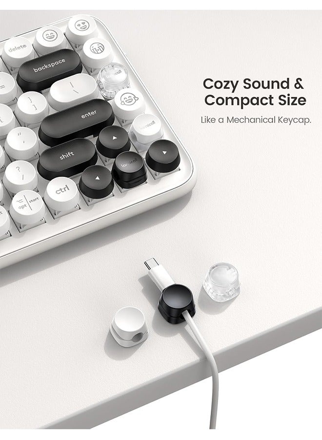 عام 6 عبوات منظم سلك [قفل واحد] مشابك حامل كابل زنبركية - مشابك إدارة سلك المكتب، [قابل للتعديل بسلاسة] كابل شاحن الهاتف، حافظة سلك لاصقة لمكتب جدار السيارة في المنضدة، شفاف - Image 2