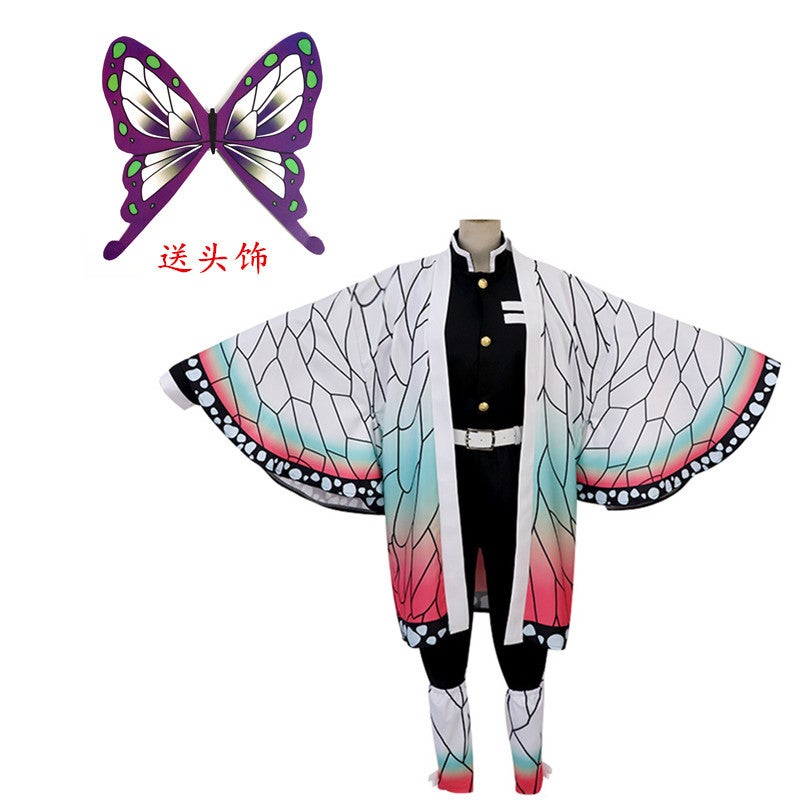 Ghost Extinguishing Blade Charcoal Zhilang Kitchen Gate Mi Douzi My Wife Shan Yi Fukuoka Yoshiyuki cosplay Clothing Wholesale Men and Women Butterfly Endure suit Send Headwear 