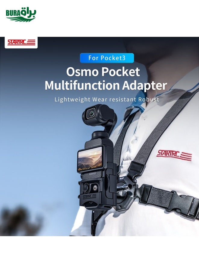BURAQ - For DJI OSMO Pocket 3 STARTRC Multifunctional Fixed Mount Expansion Adapter Bracket (Black) - Image 1