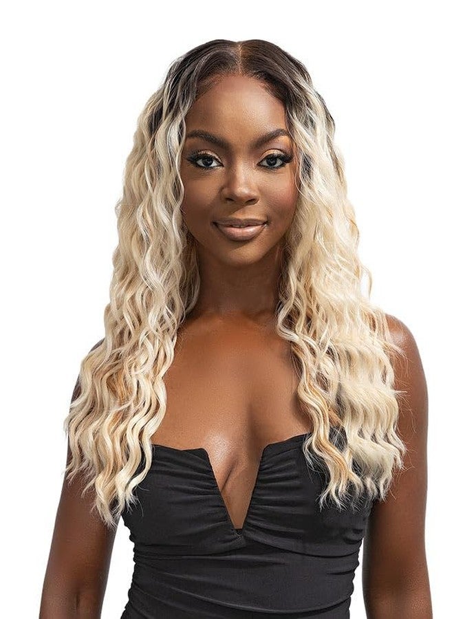 Janet Collection Melt HD 13x6 Wide Lace MAE Wig – Glueless Long Deep wave style with Pre-Installed Elastic Band, Pre-Plucked Hairline, Human Hair Blend (DR TIRAMISU) - Image 1