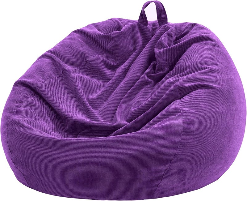 Nobildonna 3 ft Bean Bag Chair Cover No Filler 3543 Large Stuffed Animal Storage Bean Bag Washable Big Beanbag Chair Cover Premium Corduroy Bean Bag Cover for AdultsKidsUltra Violet 300L