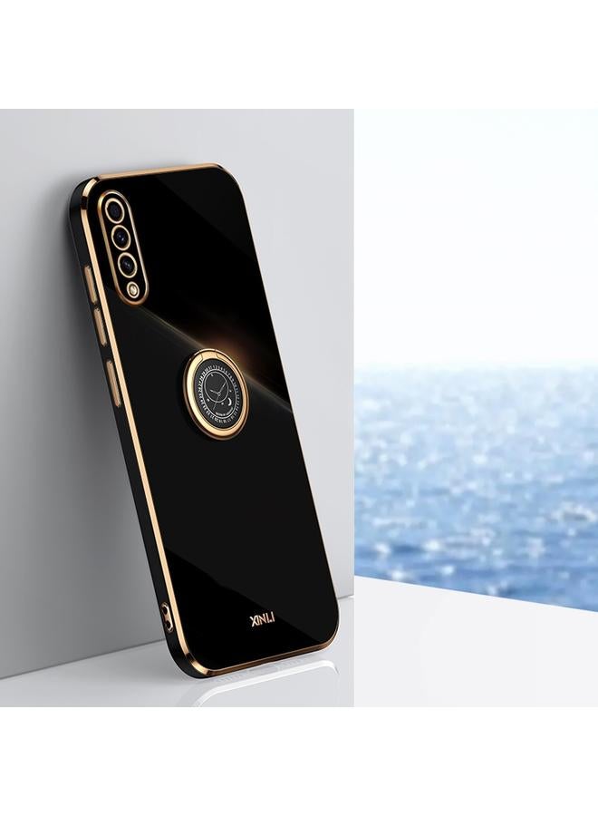 S-TOP Case For Samsung Galaxy A50 XINLI Straight Edge 6D Electroplate TPU Phone Case with Ring Holder - Image 1