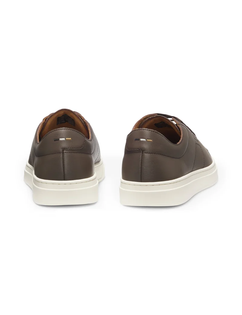 BOSS Low-top trainers in leather with embossed logo