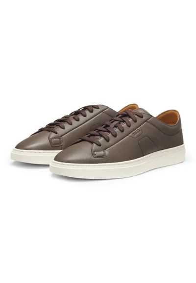 BOSS Low-top trainers in leather with embossed logo