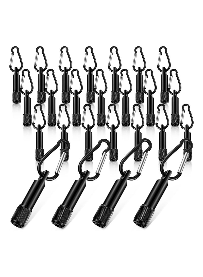 25 Pack Mini LED Keychain Flashlight, Carabiner Pocket Flashlight High Lumen EDC Light Portable Lighting Solution High Lumen EDC Light Black Mini Flashlights for Camping Hiking Outdoor(Black) - Image 1