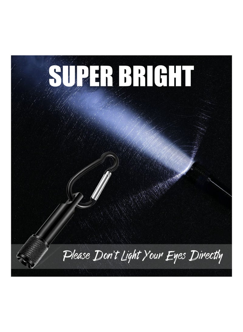 25 Pack Mini LED Keychain Flashlight, Carabiner Pocket Flashlight High Lumen EDC Light Portable Lighting Solution High Lumen EDC Light Black Mini Flashlights for Camping Hiking Outdoor(Black) - Image 2