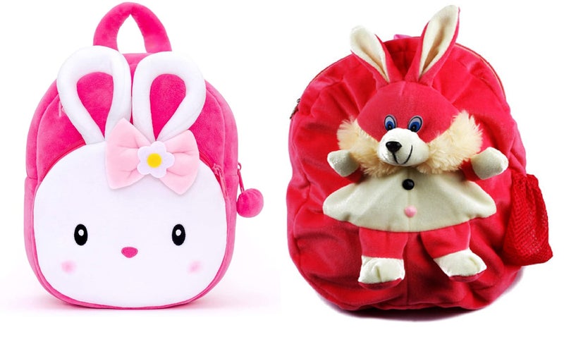 blue tree Kids School Bag Soft Plush Backpack Cartoon Bags Mini Travel Bag for for Girls Boys Toddler Baby Konggi Rabbit & Rabbit - Image 1