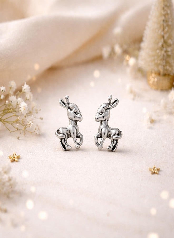 ايرافيدا أقراط إيرافيدا اللطيفة على شكل حمار من الفضة الإسترليني عيار 925 | مجوهرات على شكل حمار للنساء | أقراط حمار بسيطة - Image 4