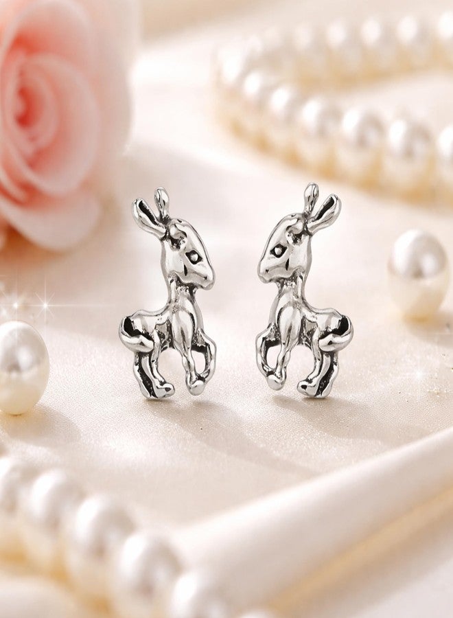 ايرافيدا أقراط إيرافيدا اللطيفة على شكل حمار من الفضة الإسترليني عيار 925 | مجوهرات على شكل حمار للنساء | أقراط حمار بسيطة - Image 5