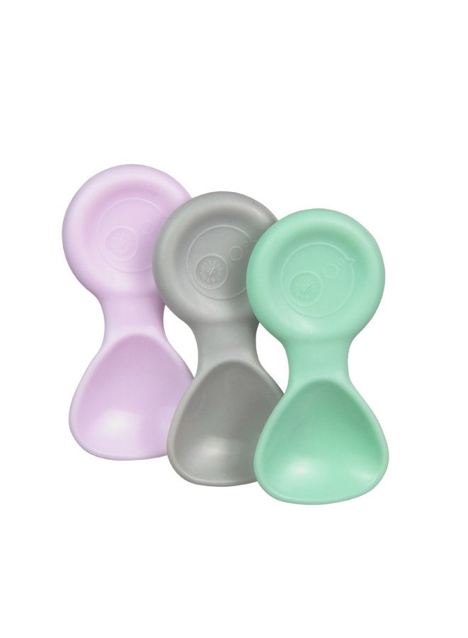 b.box ملعقة صغيرة – 3 عبوة (ساج/فضي/وردي) ، ملاعق سيليكون ناعمة للأطفال للوجبات الأولى ، لطيفة على اللثة ، سهلة الإمساك ، مجموعة 3 قطع للأطفال من 4 أشهر وما فوق - Image 1