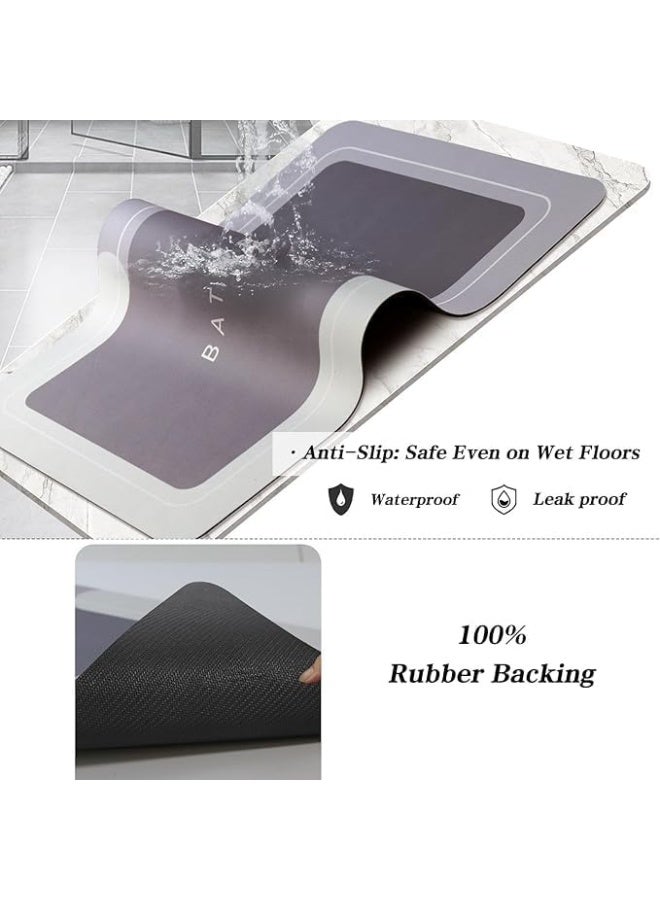 سجادة حمام مانعة للانزلاق، متعددة الطبقات مع طبقة مطاطية فائقة الامتصاص للماء، تناسب أرضيات الحمامات والمطابخ، ألوان متعددة (مستطيلة) - Image 5