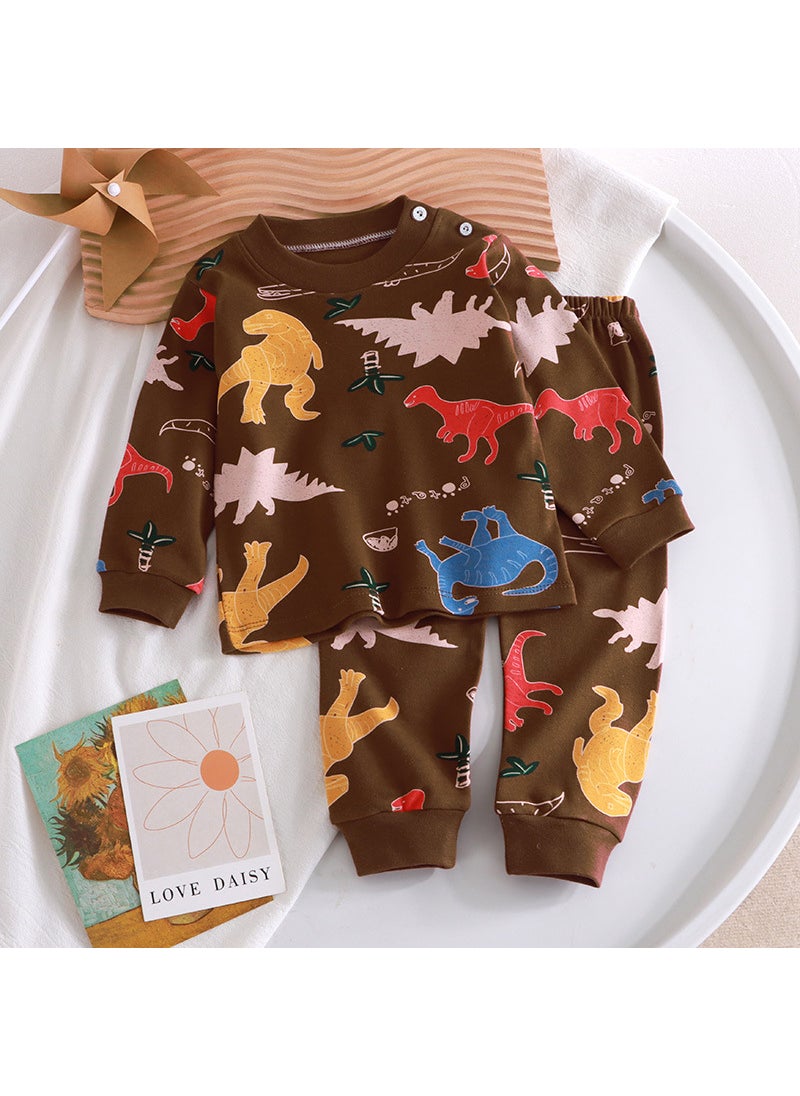 New Cotton Kids Pajama Set Boys Girls A013-Full Flower Dragon 