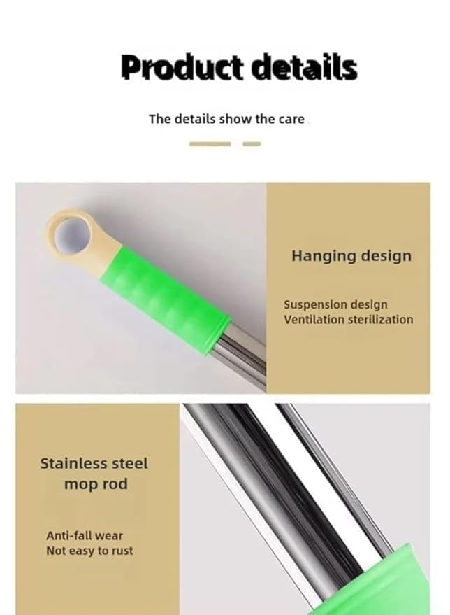 KIDINGTON 2 in 1 Dehydrated Floor Cleaning Mop SelfWringing Floor Mop 360 Rotatable Adjustable Cleaning Mop Microfiber Mop Wet and Dry for BathroomOffficeHomeOutdoor - Image 5