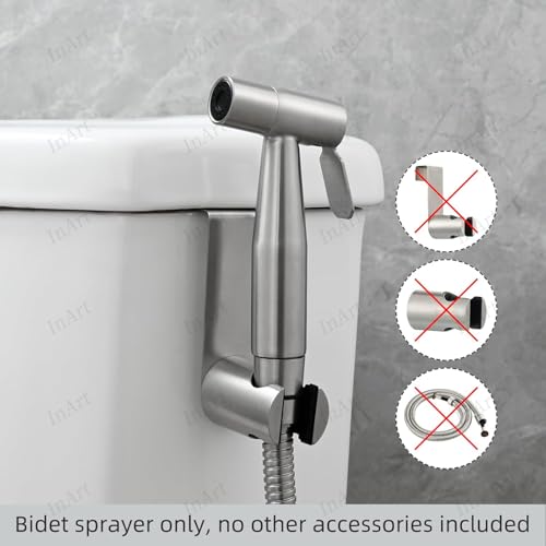 InArt Stainless Steel Heavy Duty Jet Spray Gun/Health Faucet for Toilet,1pc Gun Only, Brushed Finish - Image 3