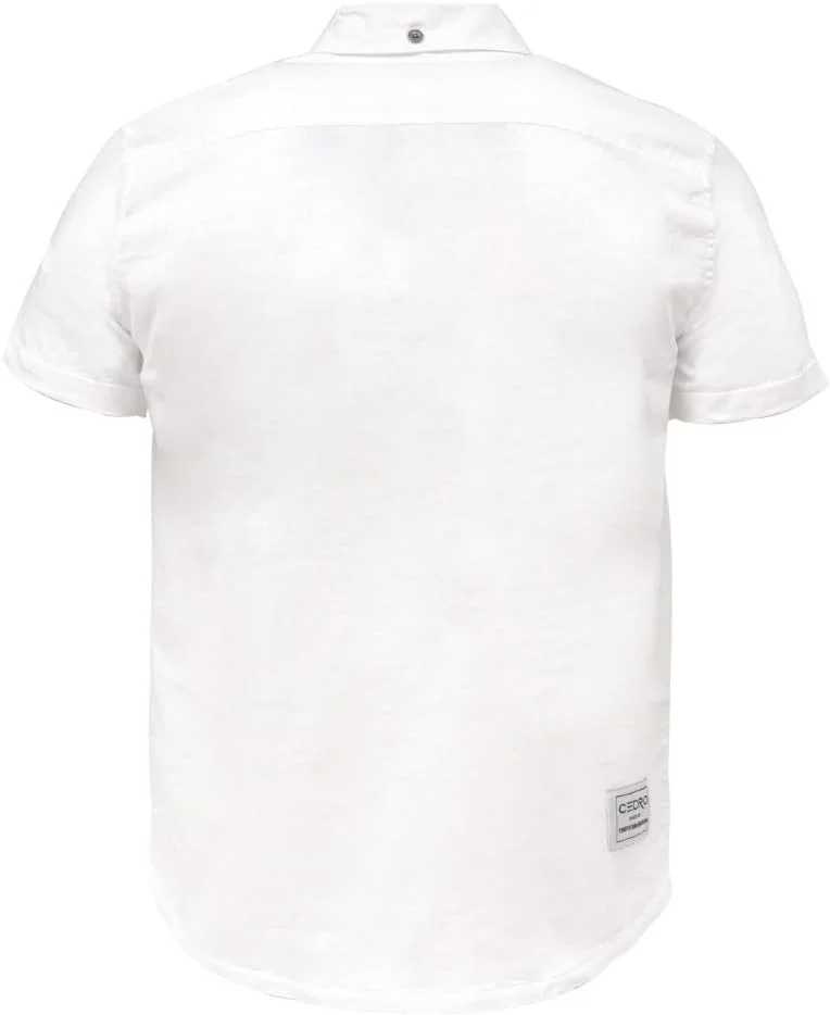 سيدرو Cedro Men's Linen Cotton Short Sleeve Shirt - Regular Fit with Chest Pockets