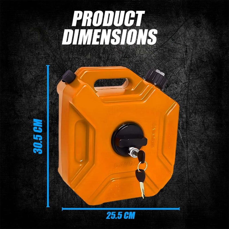 MOTO GENIUS Universal 5 Liter Fuel Jerry Can With Clamp and Cap For Motorcycle | Fuel Container Heavy Duty construction for Petrol/diesel/kerosene Storage (Gold) - Image 5