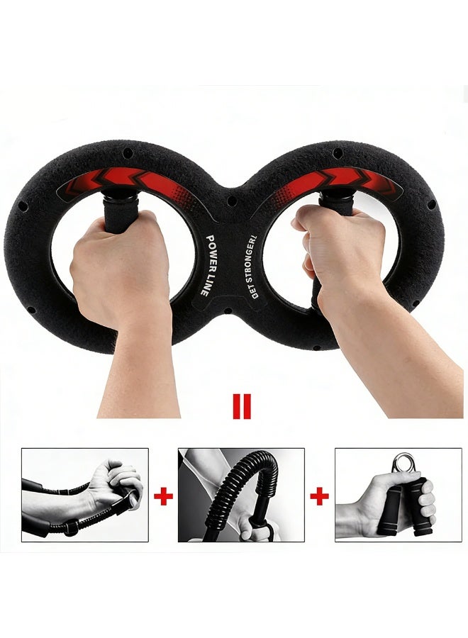 FDTY Multifunctional 8-shaped 20-Kilogram resistance design grip strength training resistance twisting type arm exerciser black 16.14 * 8.66in - Image 5