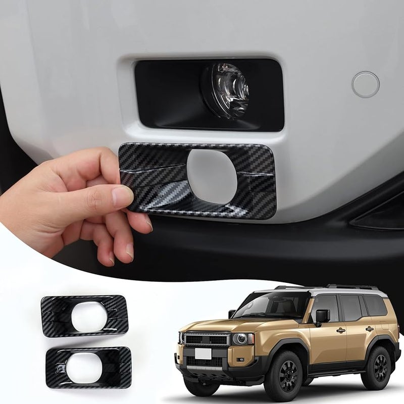 إطار غطاء مصباح الضباب من ألياف الكربون لتويوتا لاند كروزر 250 برادو LC250 2024-2025 - Image 1