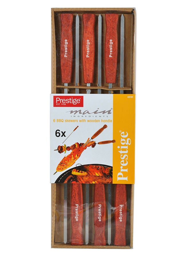 Prestige 6-Piece BBQ Skewers Brown - Image 4